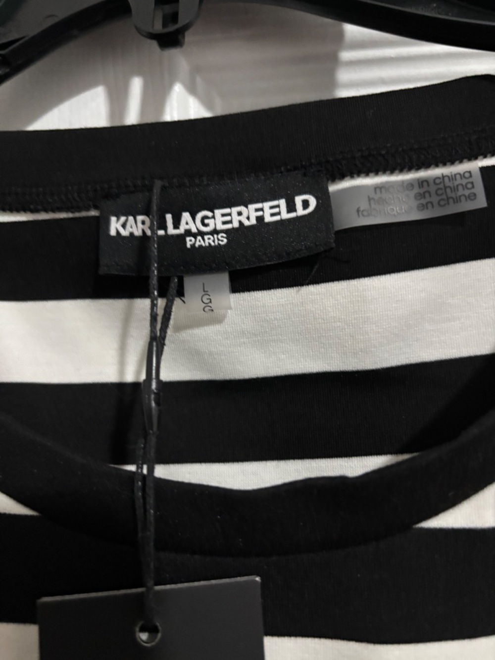 Karl Lagerfield striped dress with ruffle hem - Picture 9 of 10